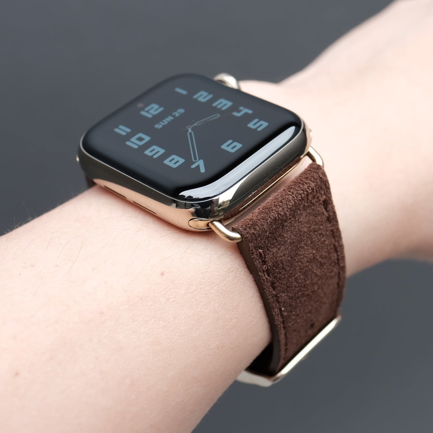 Velour Suede Apple Watch Band - Chocolate