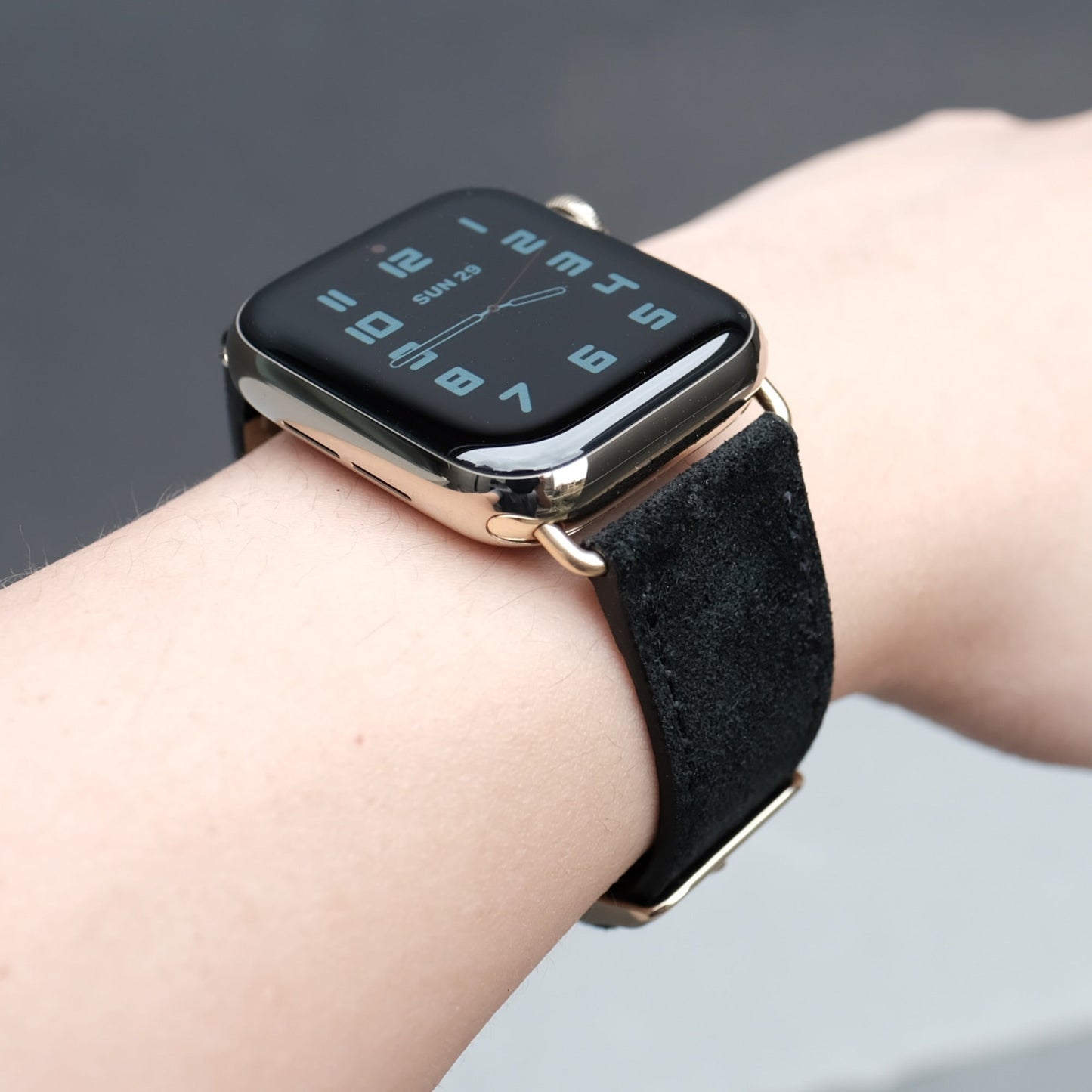 Velour Suede Apple Watch Band - Onyx