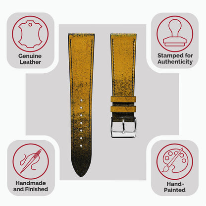 Radstock Vintage Genuine Leather Watch Strap - Vintage Gold