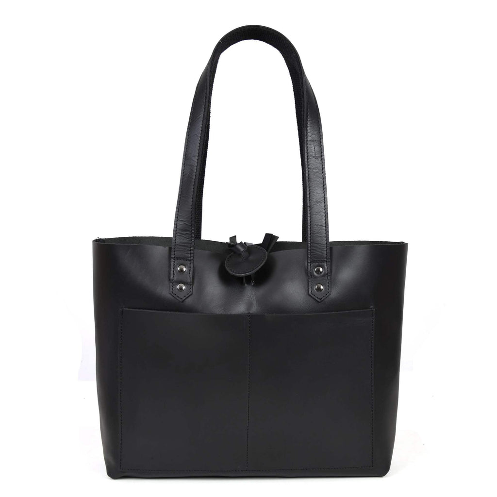 Tolredo - Brown Leather Tote Bag with Leather Closure