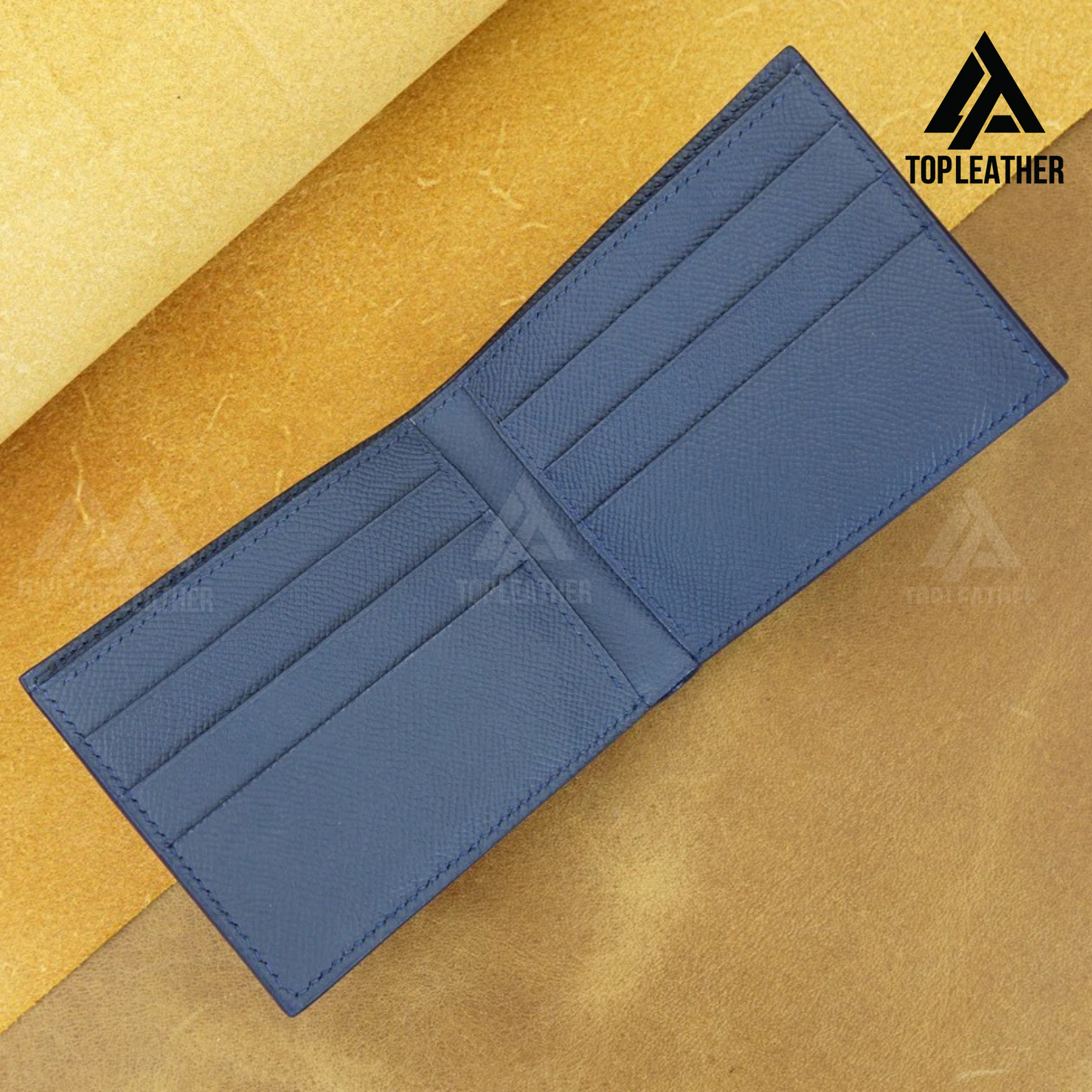 Epsom Leather Wallet - Blue Navy