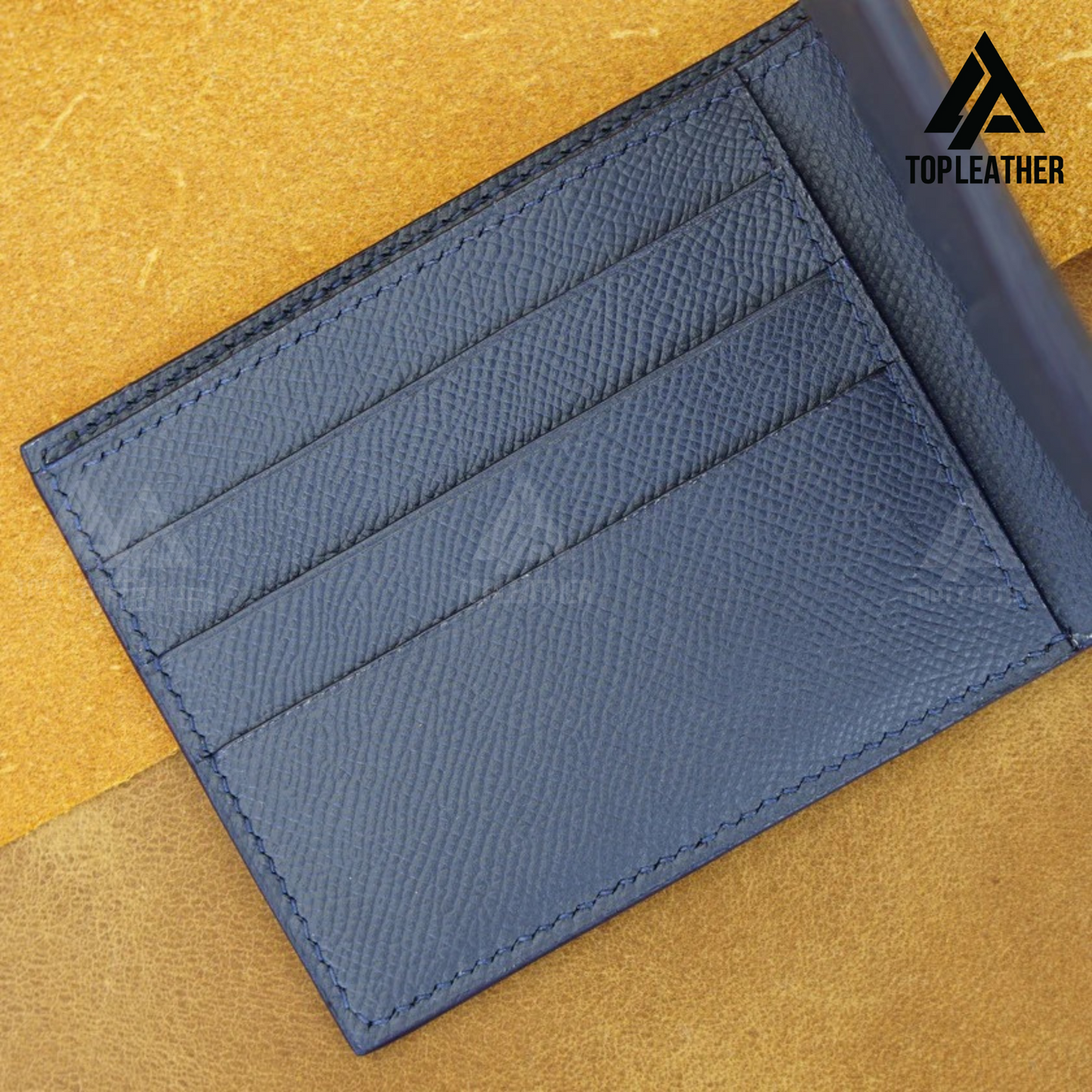 Epsom Leather Wallet - Blue Navy