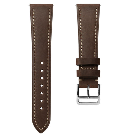 Brixham Special Buckle Classic Leather Watch Strap - Vintage Chestnut