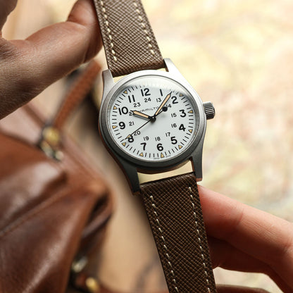 Brixham Special Buckle Classic Leather Watch Strap - Vintage Chestnut