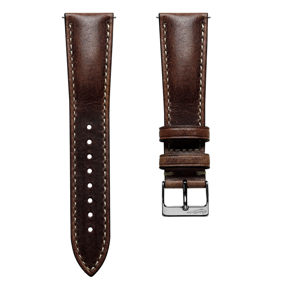 Classic Highley Genuine Leather Watch Strap - Chocolate Brown