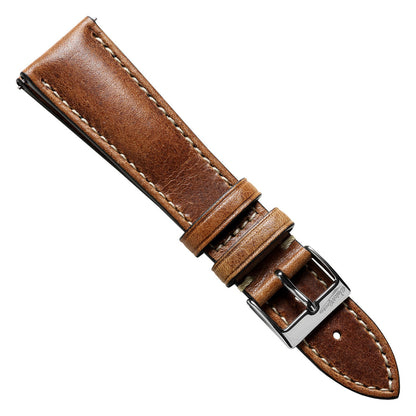 Classic Highley Genuine Leather Watch Strap - Light Brown