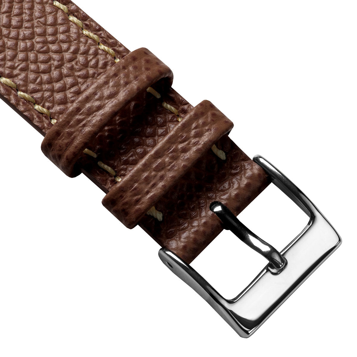 Hand-Stitched Textured Italian Leather Watch Strap  - Alpine Tan