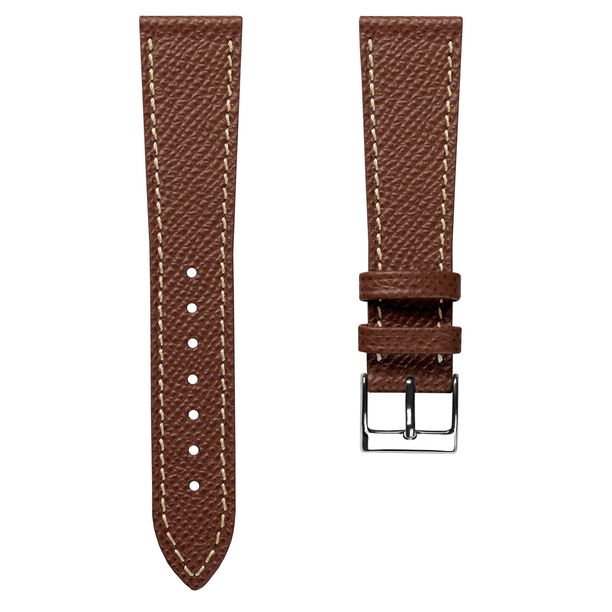 Hand-Stitched Textured Italian Leather Watch Strap  - Alpine Tan