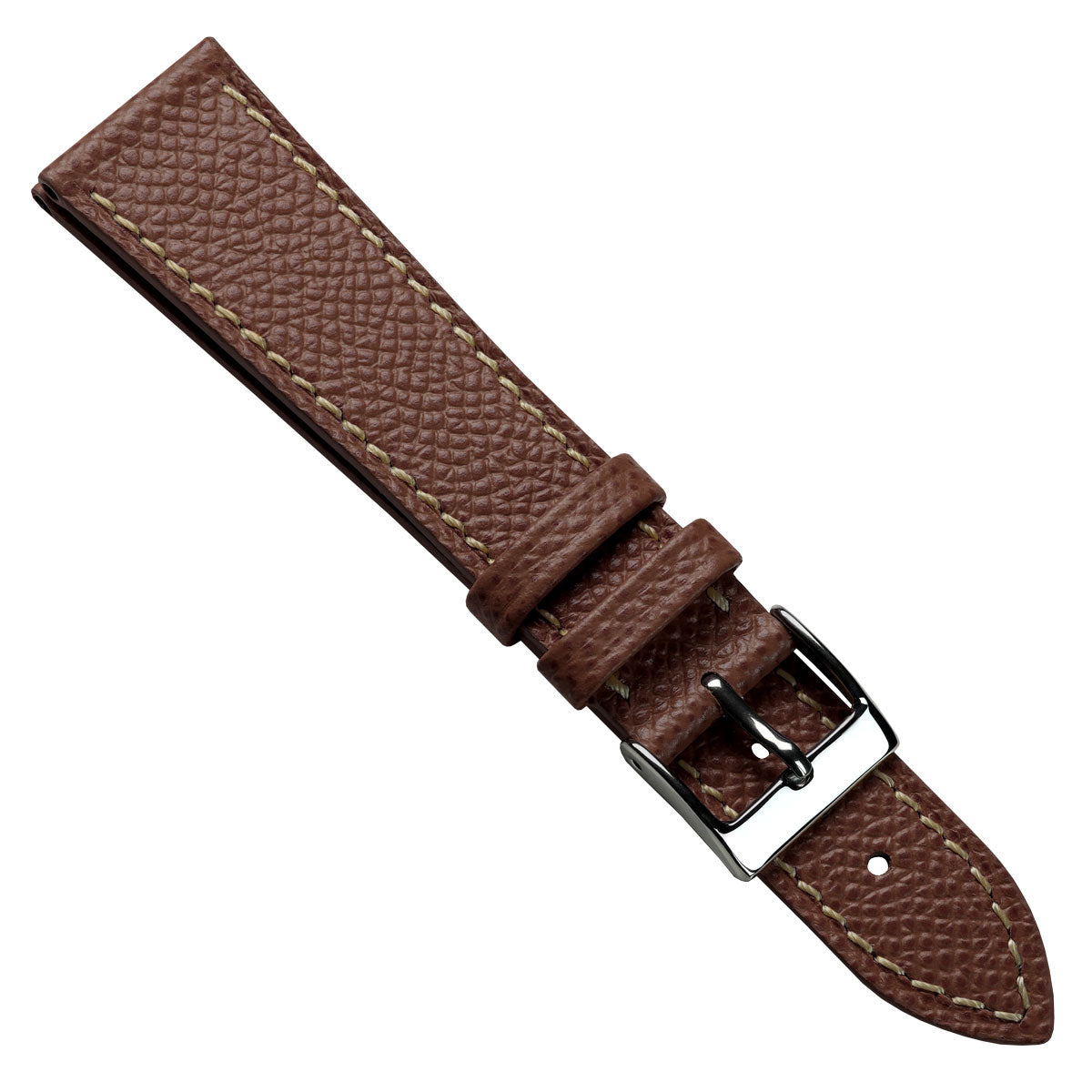 Hand-Stitched Textured Italian Leather Watch Strap  - Alpine Tan