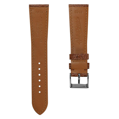 Ostrich Leg Leather Watch Strap - Tan