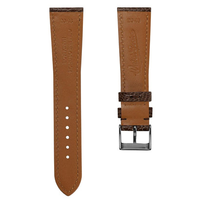 Ostrich Leg Leather Watch Strap - Brown