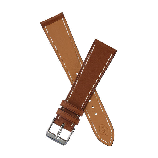 BARENIA Calfskin Watch Strap-Vintage Deep Gold