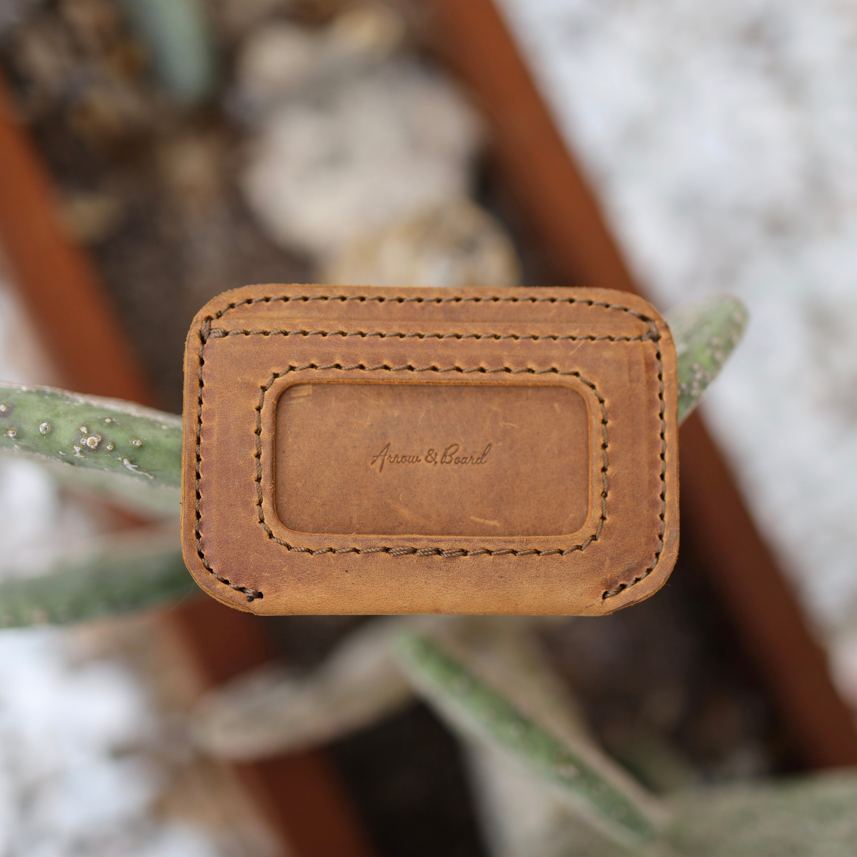 Leather Simple ID Wallet - Tobacco