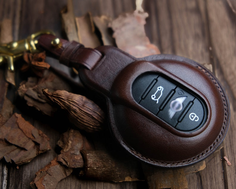Mini Cooper Countryman, Clubman, 3 Doors, 5 Doors..., Mini Cooper Key Fob Cover, Leather Key Cover For Mini Cooper, Mini Cooper Gift for Her
