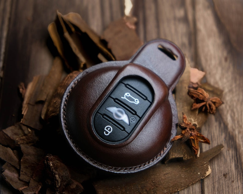 Mini Cooper Countryman, Clubman, 3 Doors, 5 Doors..., Mini Cooper Key Fob Cover, Leather Key Cover For Mini Cooper, Mini Cooper Gift for Her