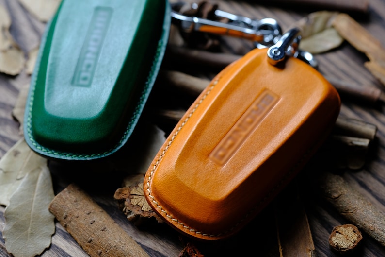 Leather Key Fob Cover For Ford Bronco, Ford Bronco Key Case, Bronco Keychains, Gift for Him, Father's Day Gift