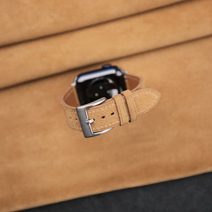 Light Brown Suede Apple Watch Band 38mm, 40mm, 41mm, 42mm, 44mm, 45mm For All Series, Suede Watch Strap Gift Men Women