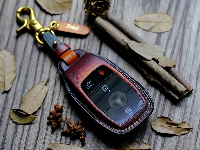 Mercedes Fob Shell, Mercedes Key Fob Cover, Personalized Leather Protector Case For Keyless Remotes Entry Mercedes, Birthday Gifts