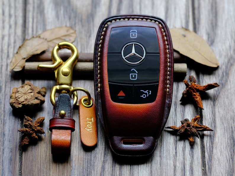 Mercedes Fob Shell, Mercedes Key Fob Cover, Personalized Leather Protector Case For Keyless Remotes Entry Mercedes, Birthday Gifts