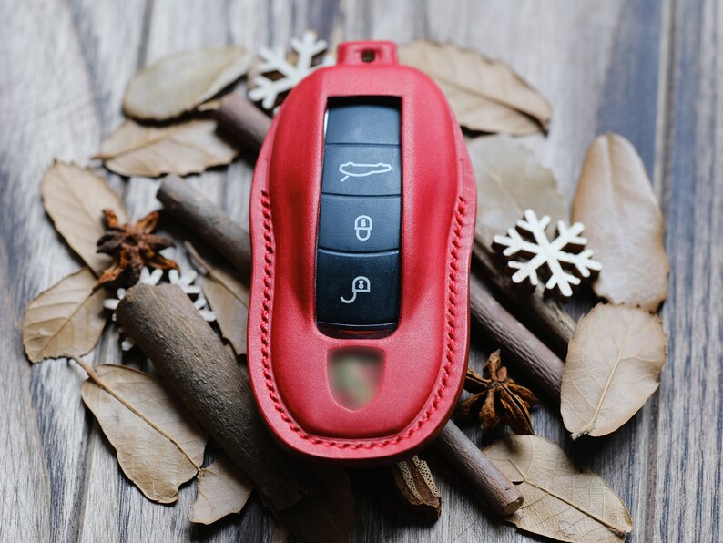 Porsche Taycan Macan 911 718 Cayenne ... Key Fob Cover, Personalized Leather Key Case For Porsche, Gift For Her, Birthday Gifts