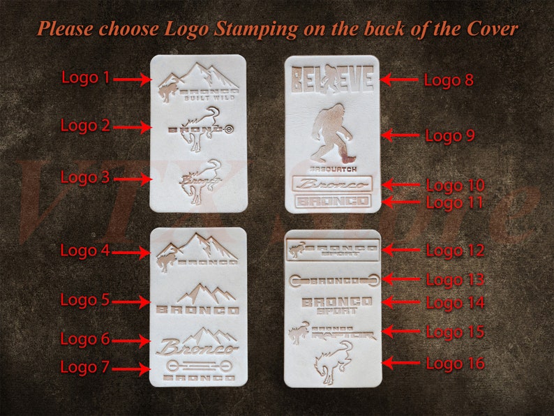 Ford Bronco Key Case, Personalized Logo on the back, Leather Key Fob Cover For Ford Bronco Bronco Sport F-150 F-350, Ford Smart Key Cover