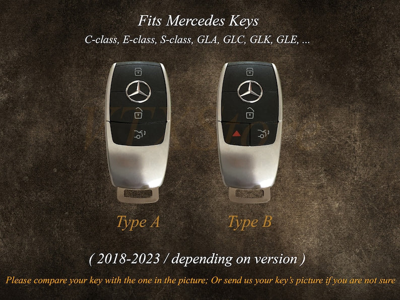 Mercedes Key Fob Case, Cover Shell for Mercedes Benz C E S G Class GLC GLK W177 W205 W213 W222 X167 AMG, Mercedes Fob Shell Entry Remote