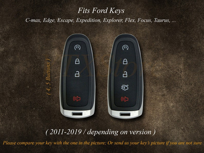 Cover For Ford C-max Edge Escape Expedition Explorer Flex Focus Taurus Leather Protector Case For Keyless Entry Remote Key Fob Birthday Gift