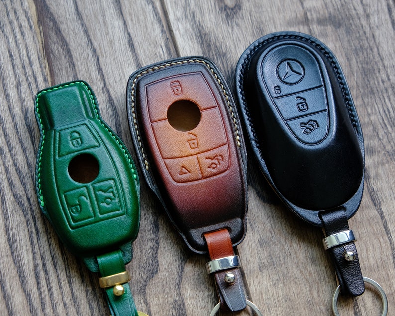 Mercedes All Type Key Fob Cover, Leather Key Case For Mercedes C E G M R S SL, Gift for Him, Father's Day Gift, Personalized Gift