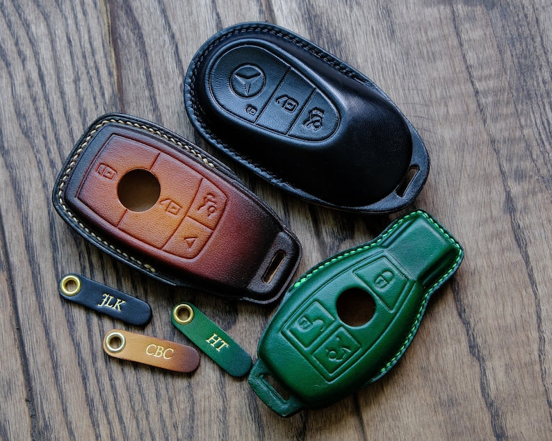 Mercedes All Type Key Fob Cover, Leather Key Case For Mercedes C E G M R S SL, Gift for Him, Father's Day Gift, Personalized Gift