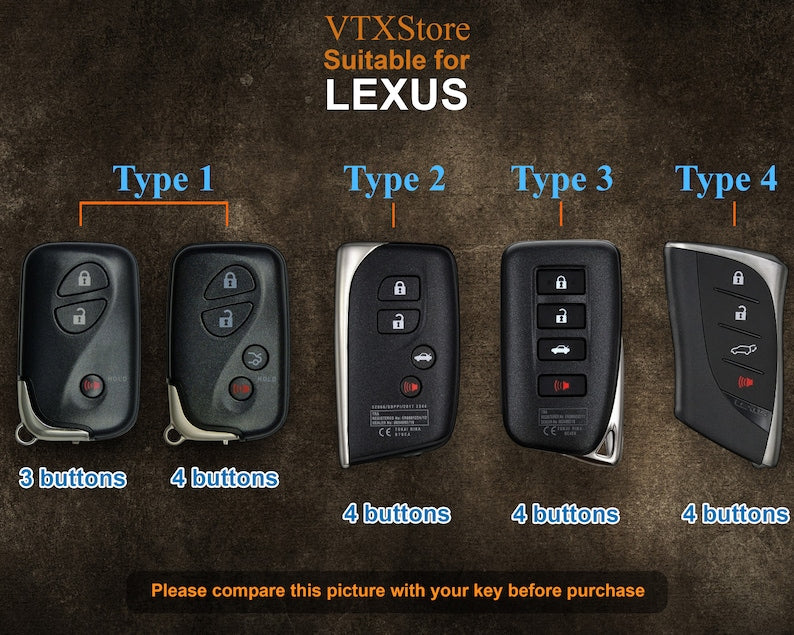 LEXUS All Type Key Fob Cover, Leather Key Case For Lexus RX450h, NX, CT200h,   ...  Gift for Him, Father's Day Gift, Personalized Gift