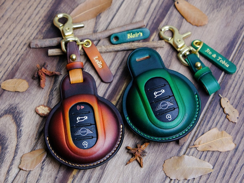 Mini Countryman Key Fob Cover, Leather Key Case For Keyless Entry Remotes Fob Shell Mini Countryman, Mini Cooper Gift for Her