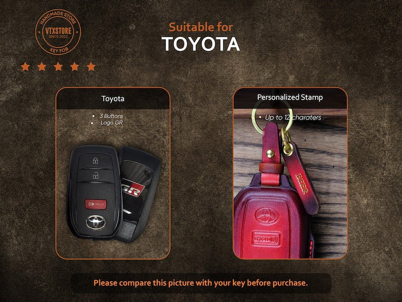 2024 Toyota GR Corolla Key Fob Cover, Handcarft Leather Key Case For Toyota GR Corolla 2023, Gift For Him, Toyota GR Accessories