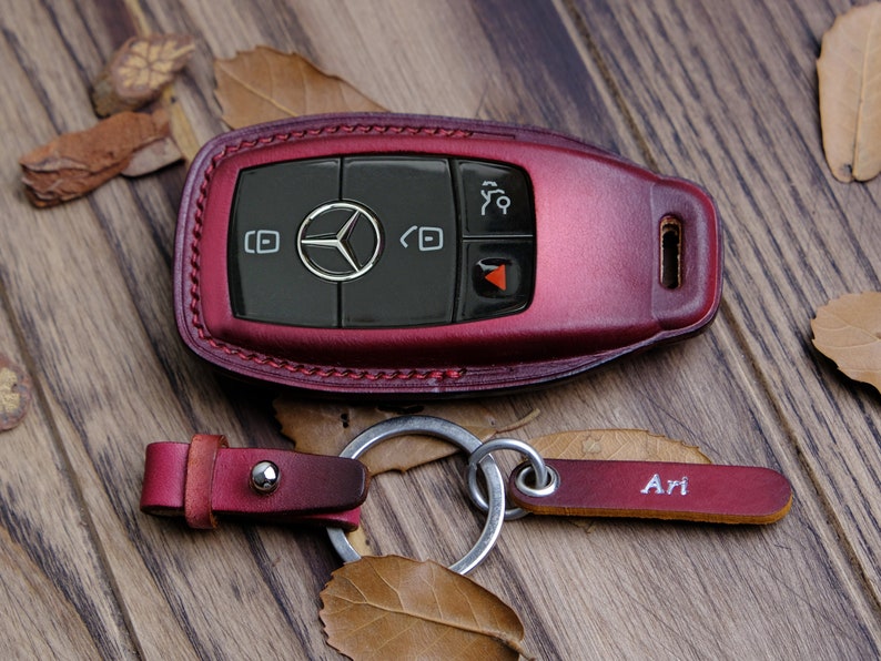 Mercedes GLB Key Fob Cover, Car Key Case Fit For Mercedes Benz C E S-Class GLA GLC, 2 Types Mercedes Smart Key Cover, Mercedes Keychain Case