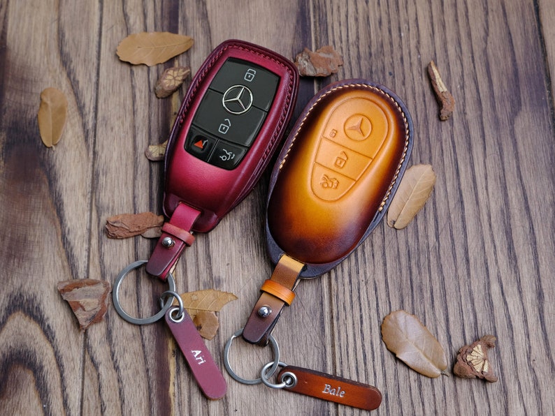 Mercedes GLB Key Fob Cover, Car Key Case Fit For Mercedes Benz C E S-Class GLA GLC, 2 Types Mercedes Smart Key Cover, Mercedes Keychain Case