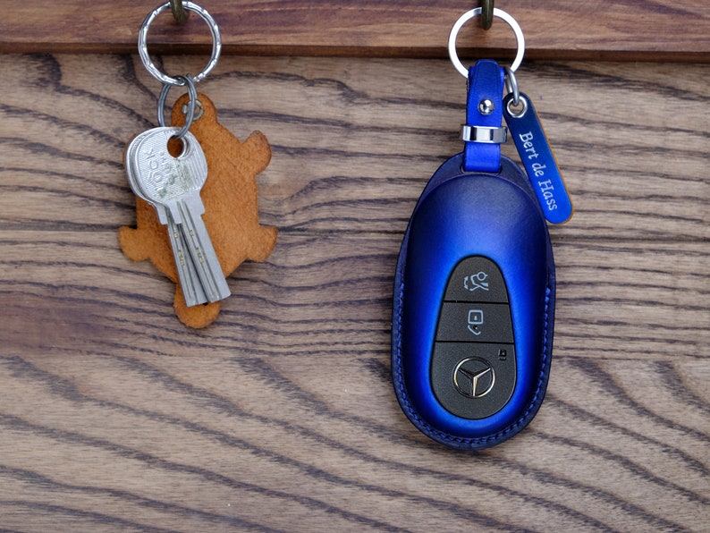 Mercedes C-Class, GLC, GLE,... Key Fob Cover, Italian Veg-Tanned Leather, Mercedes Accessory, Personalized Protector Case, Mother's Day Gift