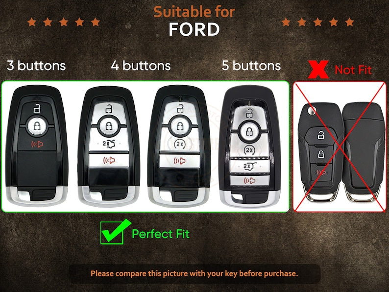 Ford Edge ST Key Fob Cover, Leather Key For Ford Edge ST Ranger Mustang Maverick..., Gift For Him, Gift For Dad, Personalized Gifts