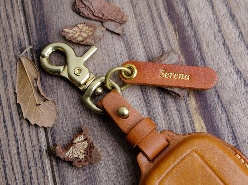 Leather Key Fob Cover For Toyota RAV4, Custom Keychain For RAV4, Toyota Keychains Keyless Keyring, Gift For New Car, Car Accessories