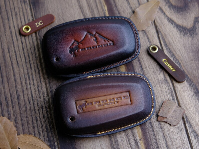 Personalized Leather Key Cover For Ford Bronco, Car Key Cover For Bronco, Ford Accessories, Gift For New Car, Gift For Men