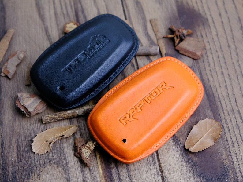 Personalized Leather Key Cover For Ford Raptor, Ford Key Fob Keyless Keyring Keypads Remotes, Gift For Drivers, Gift For Husband