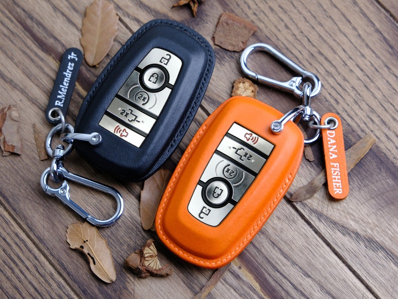 Personalized Leather Key Cover For Ford Raptor, Ford Key Fob Keyless Keyring Keypads Remotes, Gift For Drivers, Gift For Husband