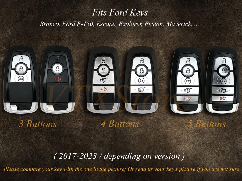 Personalized Leather Key Cover For Ford Raptor, Ford Key Fob Keyless Keyring Keypads Remotes, Gift For Drivers, Gift For Husband