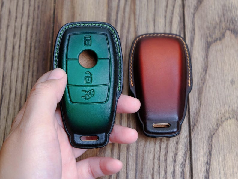 Mercedes E-Class Key Fob Cover, Handcrafted Leather Key Case For Mercedes S-Class A-Class C-Class G-Class, Gift For Dad