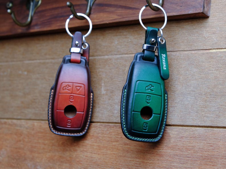 Mercedes E-Class Key Fob Cover, Handcrafted Leather Key Case For Mercedes S-Class A-Class C-Class G-Class, Gift For Dad