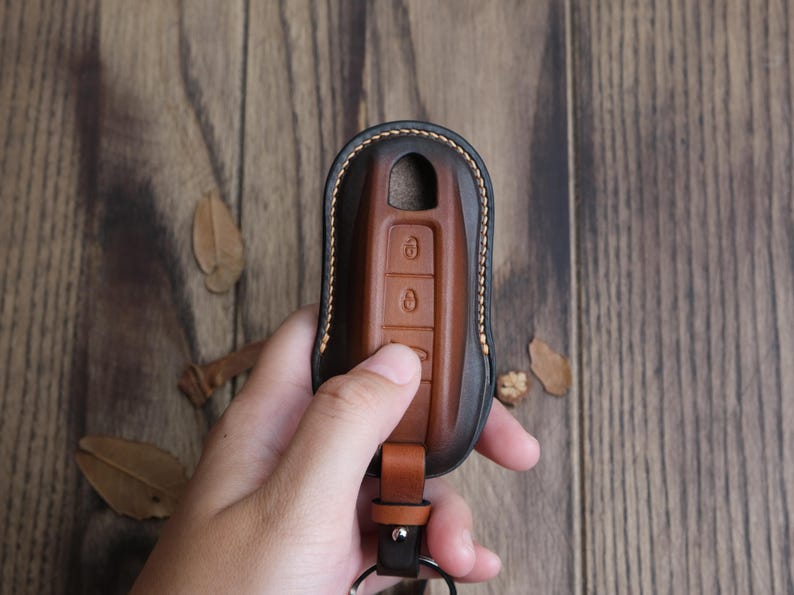 Handcrafted Case For Porsche Macan, Key Fob Cover For Porsche 911 718 Cayenne Taycan Panamera ... Gift For Husband, Porsche Key Fob Keyless