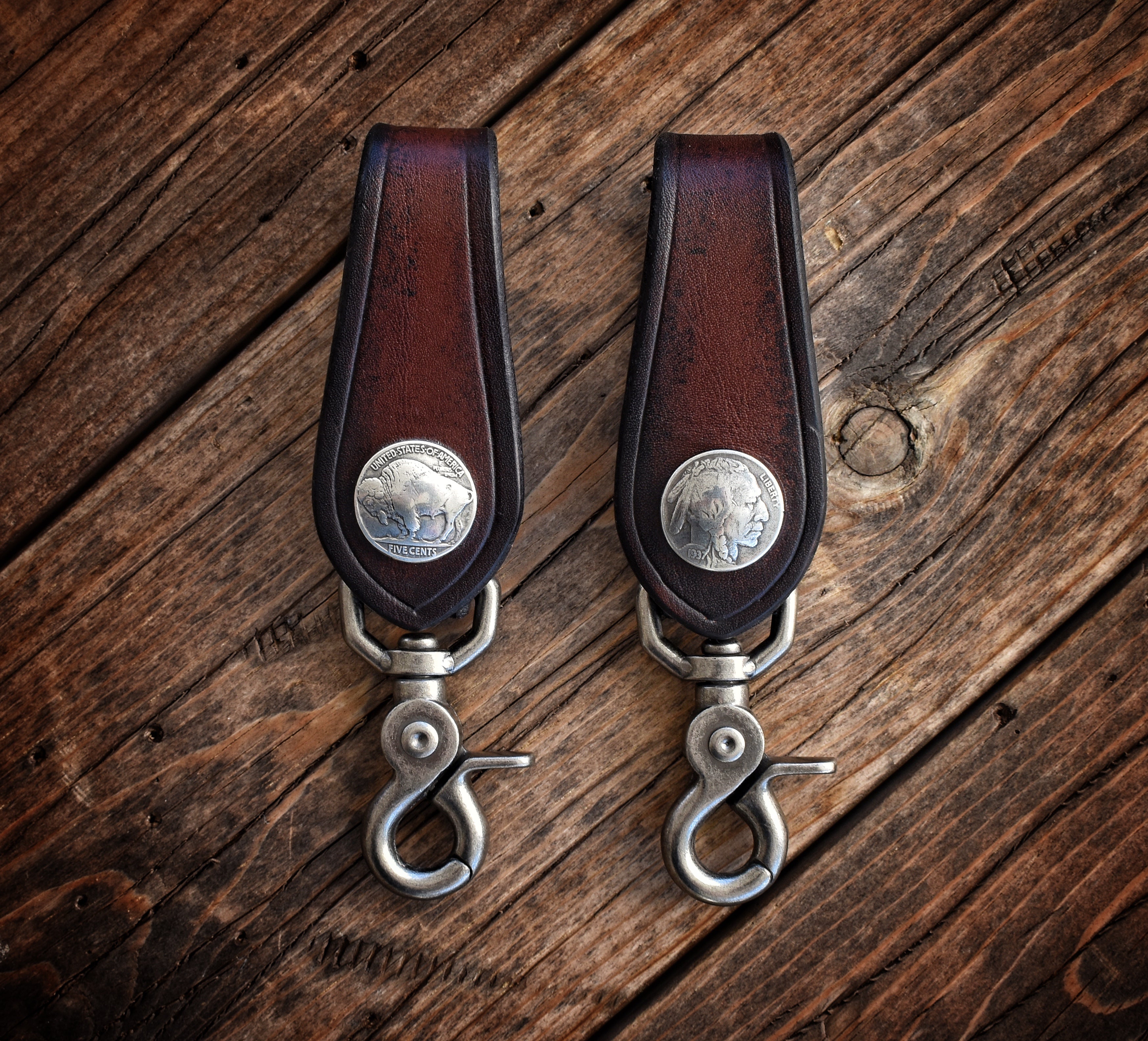 Buffalo Nickel Leather Key Fob