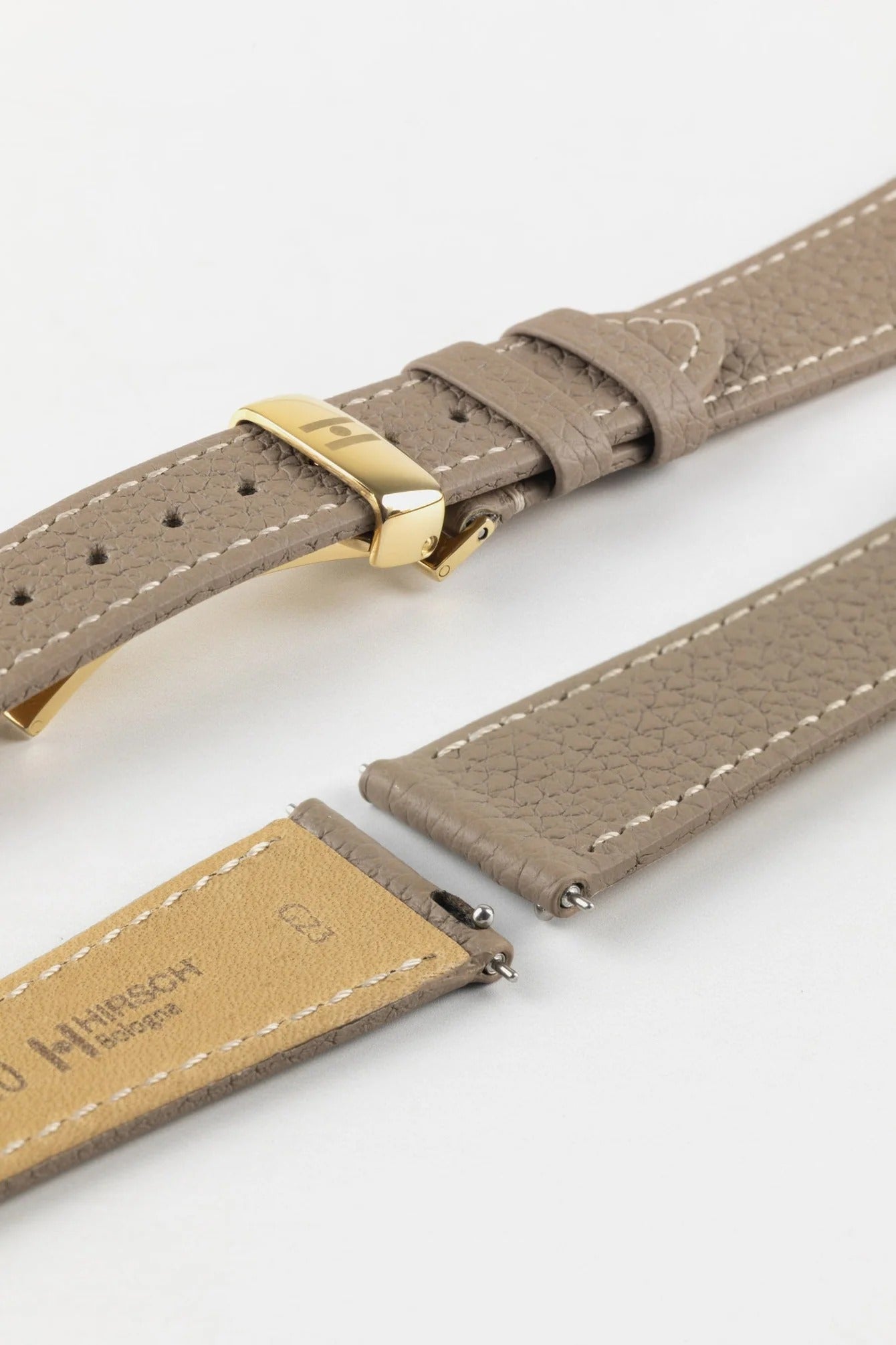 Hirsch BOLOGNA Quick-Release French-Style Textured Leather Watch Strap