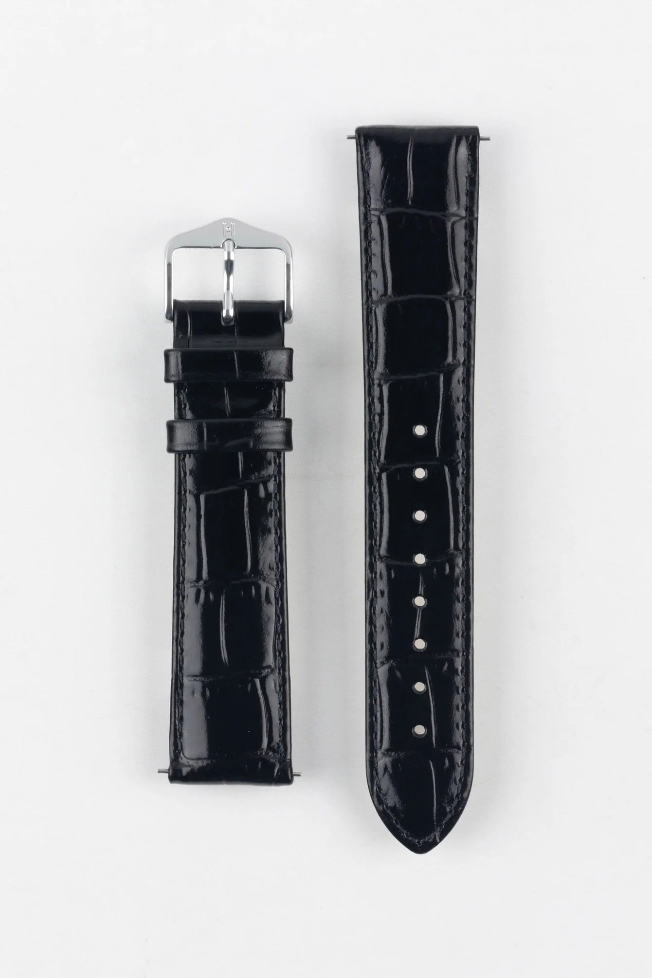 Hirsch LOUISIANALOOK Alligator Embossed Leather Watch Strap