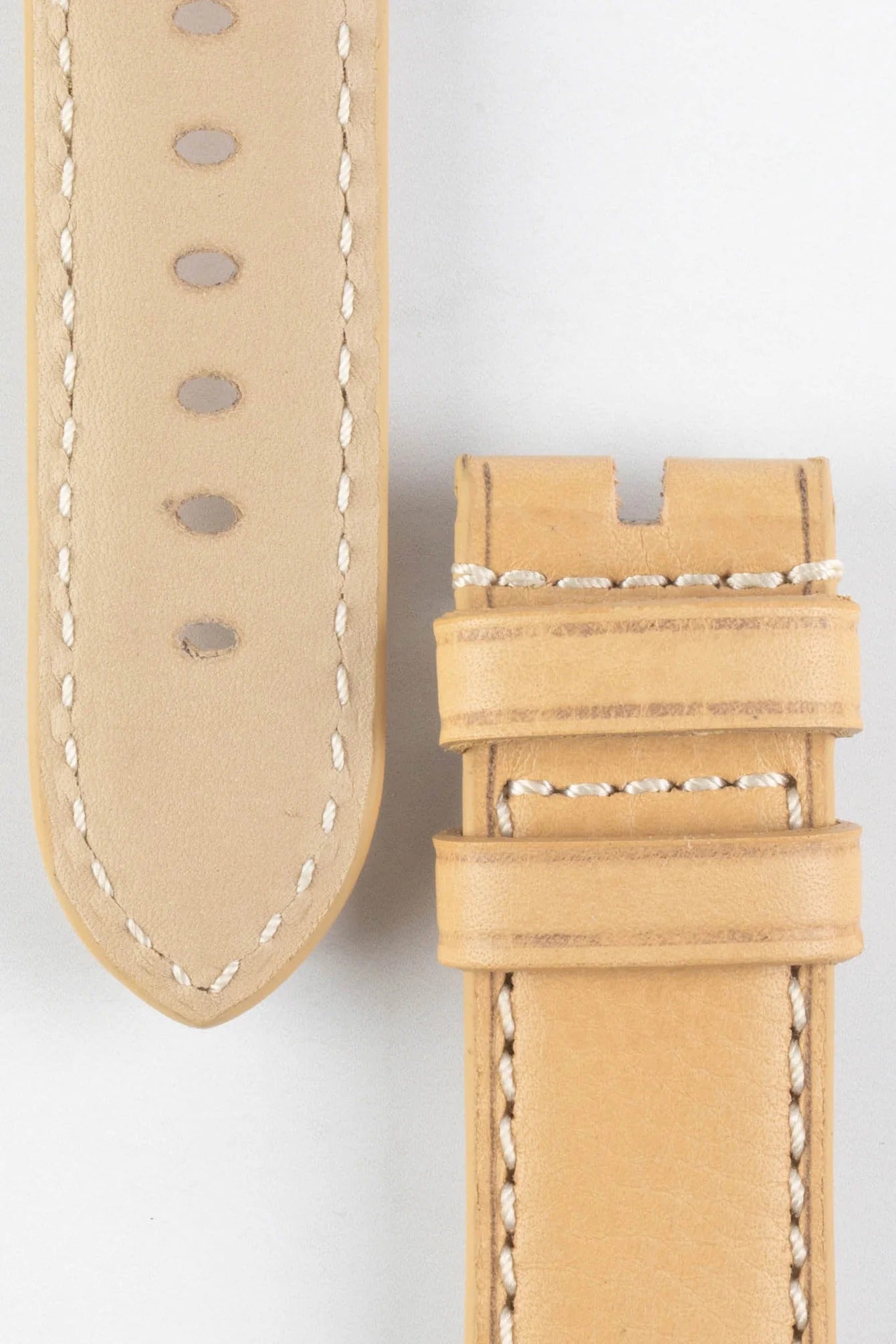 RIOS1931 FIRENZE Genuine Russia Leather Watch Strap in SAND