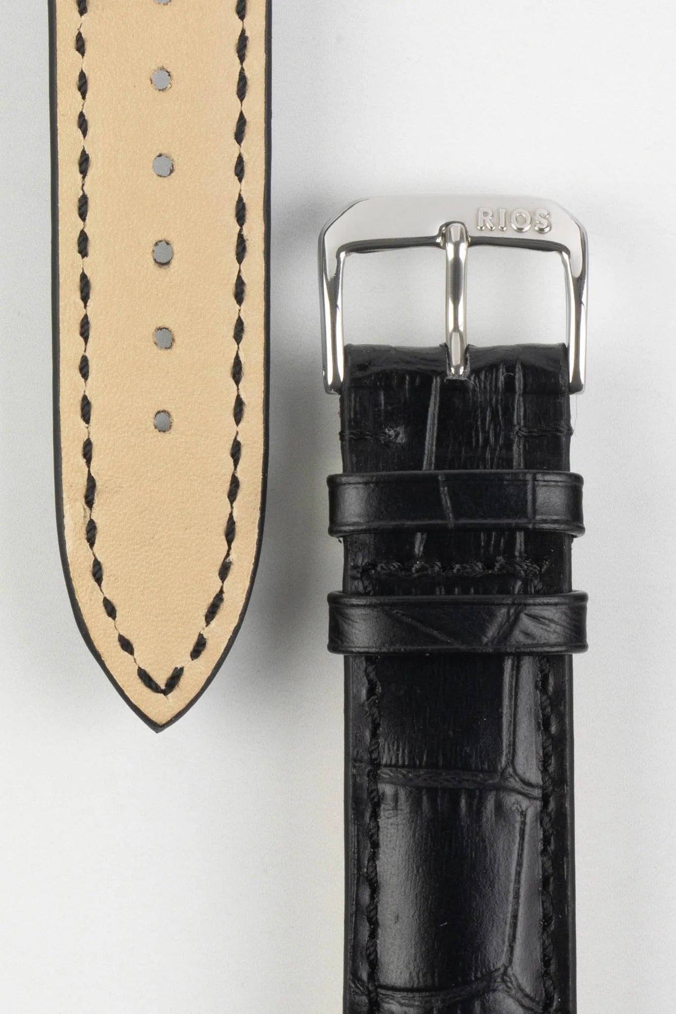 RIOS1931 LOUISIANA Alligator-Embossed Leather Watch Strap