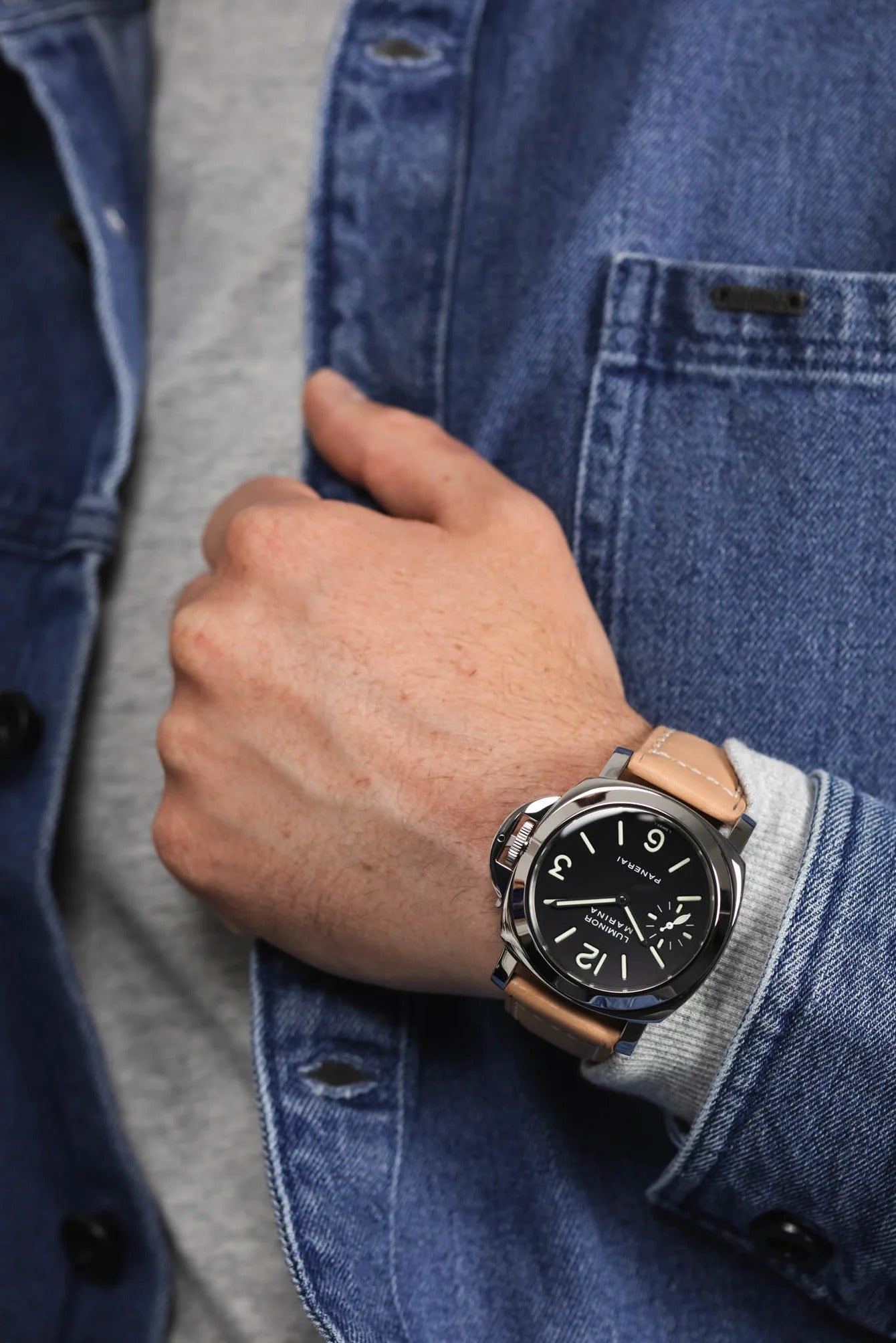 RIOS1931 FIRENZE Genuine Russia Leather Watch Strap in SAND